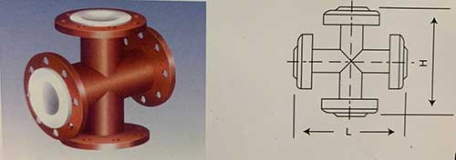 Comflex Industrial Co.,Ltd PTFE Lined four-cross steel pipe