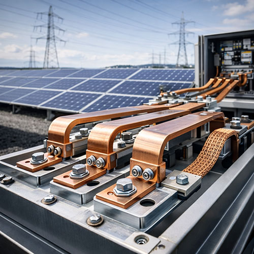 Copper Busbars and Flexible Connections for Grid Connection of Photovoltaic Systems